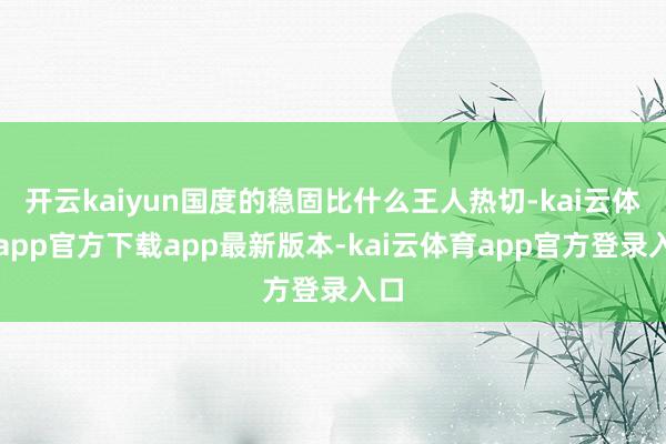 开云kaiyun国度的稳固比什么王人热切-kai云体育app官方下载app最新版本-kai云体育app官方登录入口